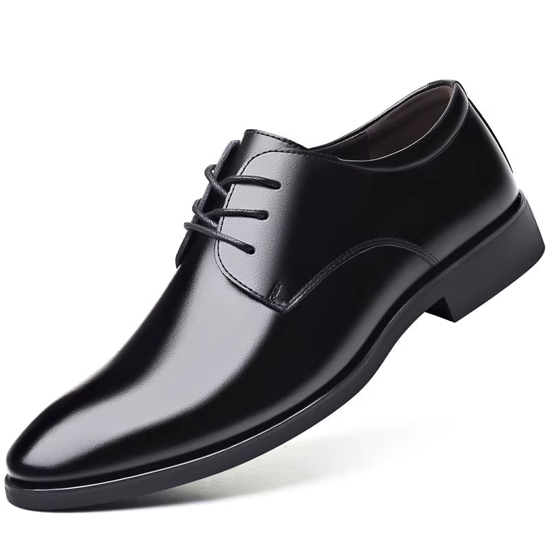 Men's New Business Leather Shoe Pointed Toe Shallow High Heel Shoe ( Standard Delivery )