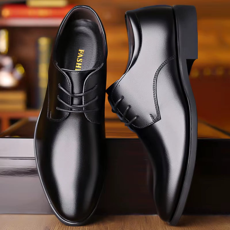 Men's New Business Leather Shoe Pointed Toe Shallow High Heel Shoe ( Standard Delivery )